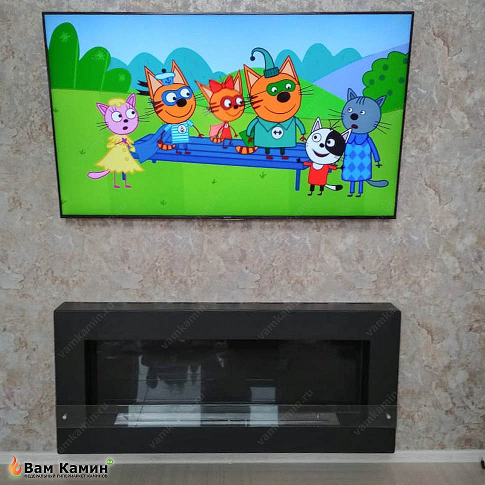 Биокамин SteelHeat WALL GRAND 1500 черный в интерьере Биокамин SteelHeat WALL GRAND 1500 черный в интерьере