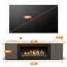 Тумба под ТВ с биокамином SteelHeat LIVORNO IMPULSE 140 см (корпус белый / фасады гротто гранит) фото 3