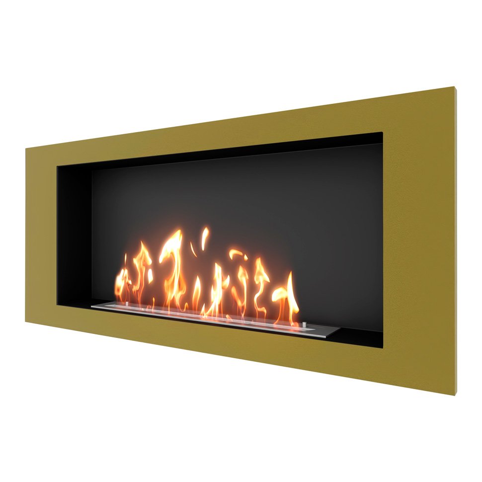 Биокамин встраиваемый SteelHeat LONG 1200 с рамкой цвет латунь Биокамин встраиваемый SteelHeat LONG 1200 с рамкой цвет латунь