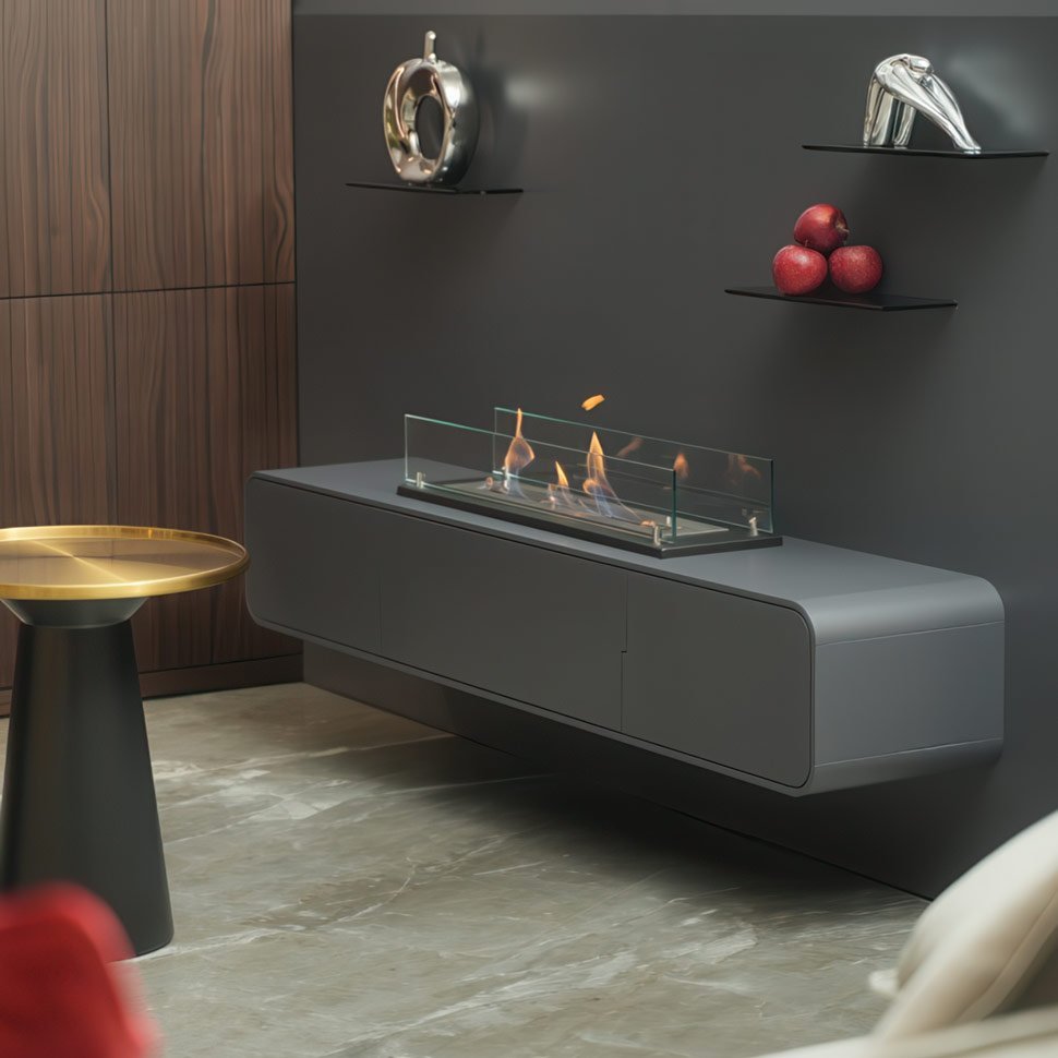 Биокамин встраиваемый в тумбу Steelheat Stand 900