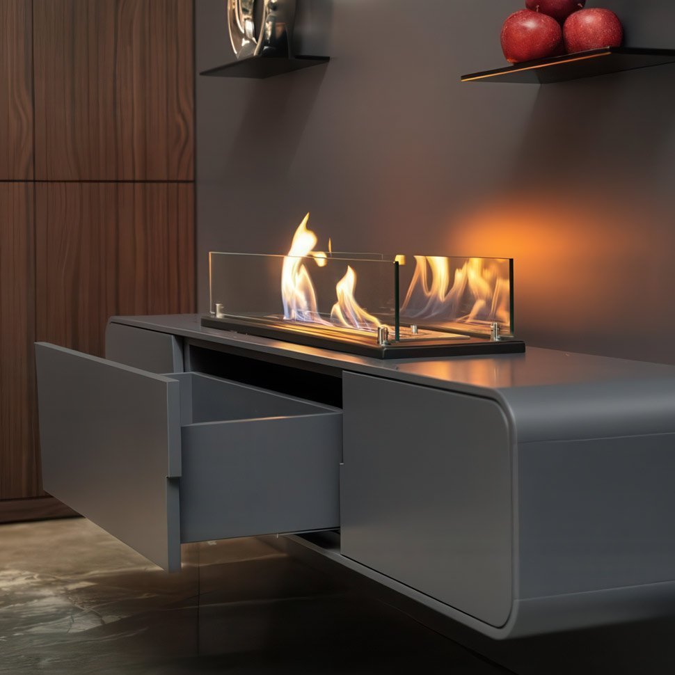 Биокамин встраиваемый в тумбу Steelheat Stand 900