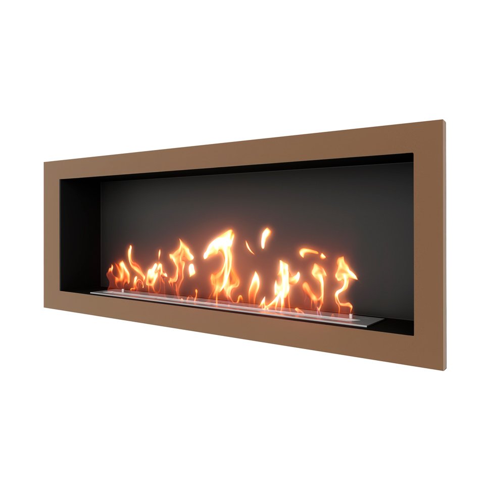 Биокамин встраиваемый SteelHeat ONE 1400 с рамкой цвет бронза Биокамин встраиваемый SteelHeat ONE 1400 с рамкой цвет бронза